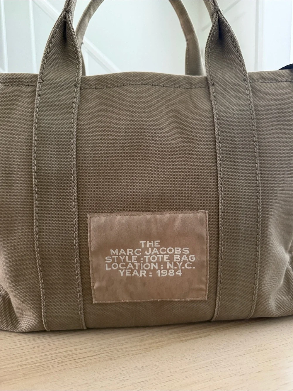 Marc Jacobs Canvas Tote Bag in Brown with White Logo